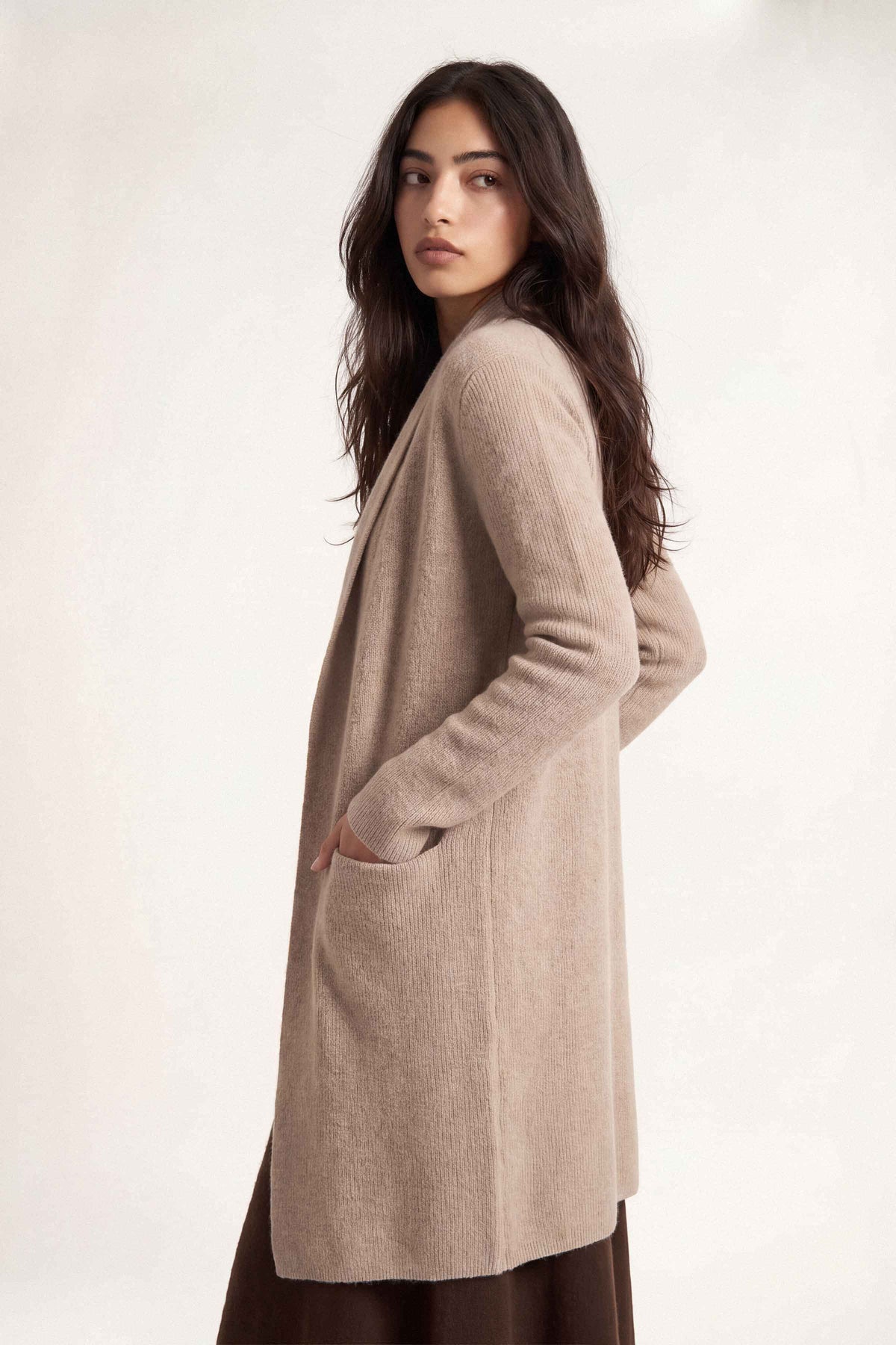 Light Beige Long Sweater-1719050118 for Women – Long Sweaters Collection | Nishat | Shop Online