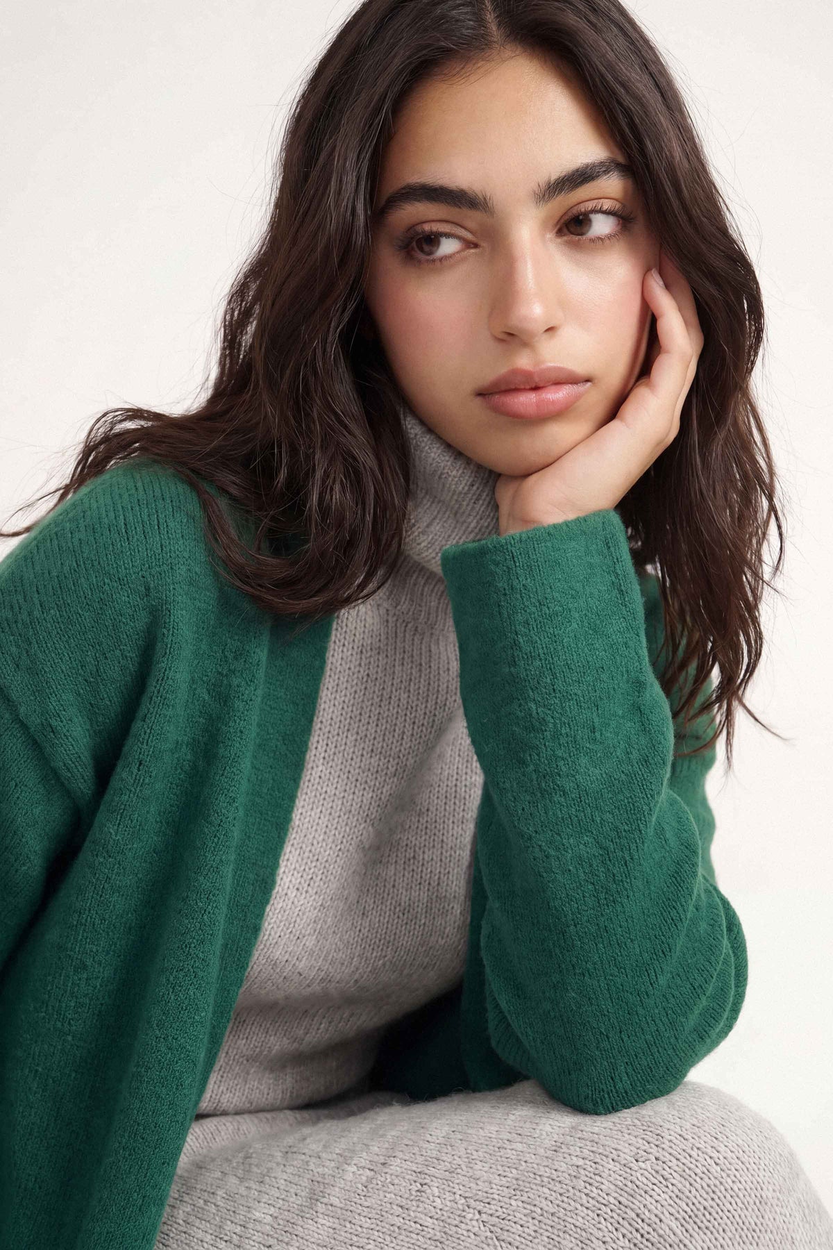 Dark Green Long Sweater-1719060104 for Women – Long Sweaters Collection | Nishat | Shop Online