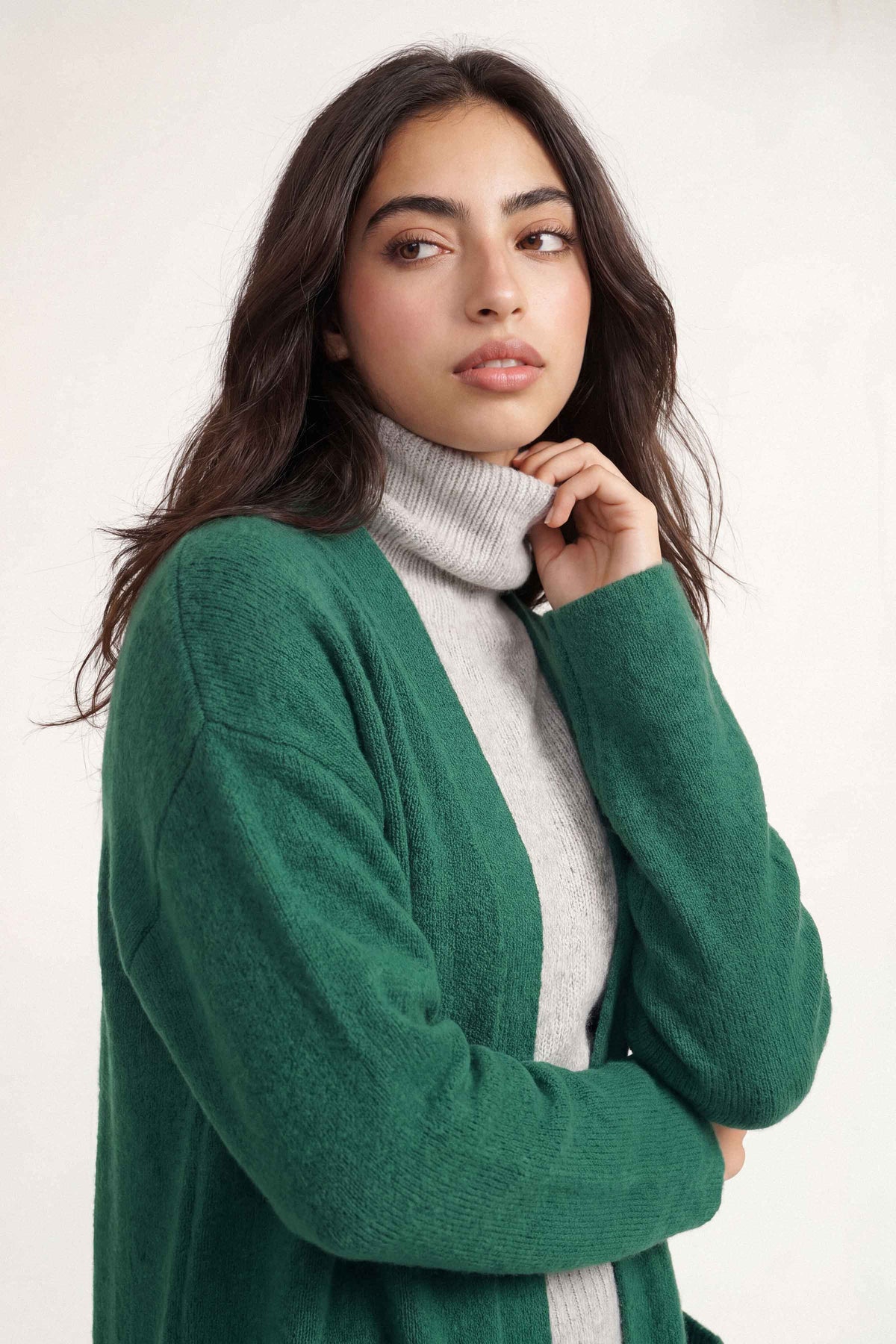 Dark Green Long Sweater-1719060104 for Women – Long Sweaters Collection | Nishat | Shop Online