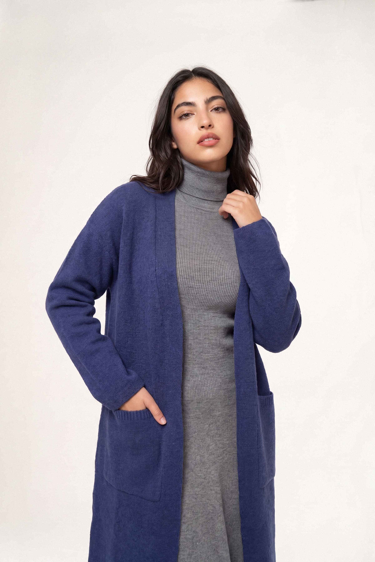 Navy Long Sweater-1719060121 for Women – Long Sweaters Collection | Nishat | Shop Online