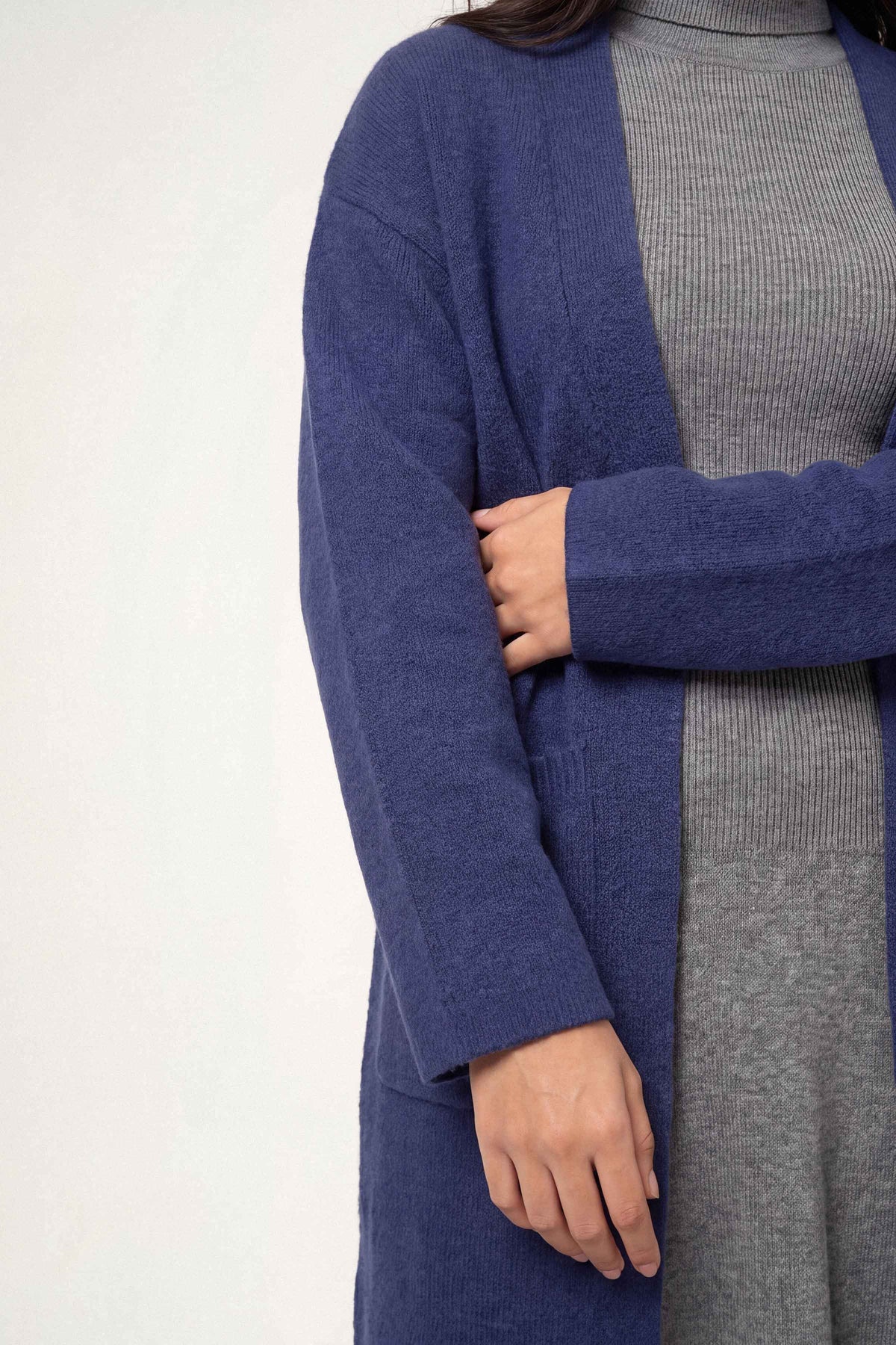 Navy Long Sweater-1719060121 for Women – Long Sweaters Collection | Nishat | Shop Online