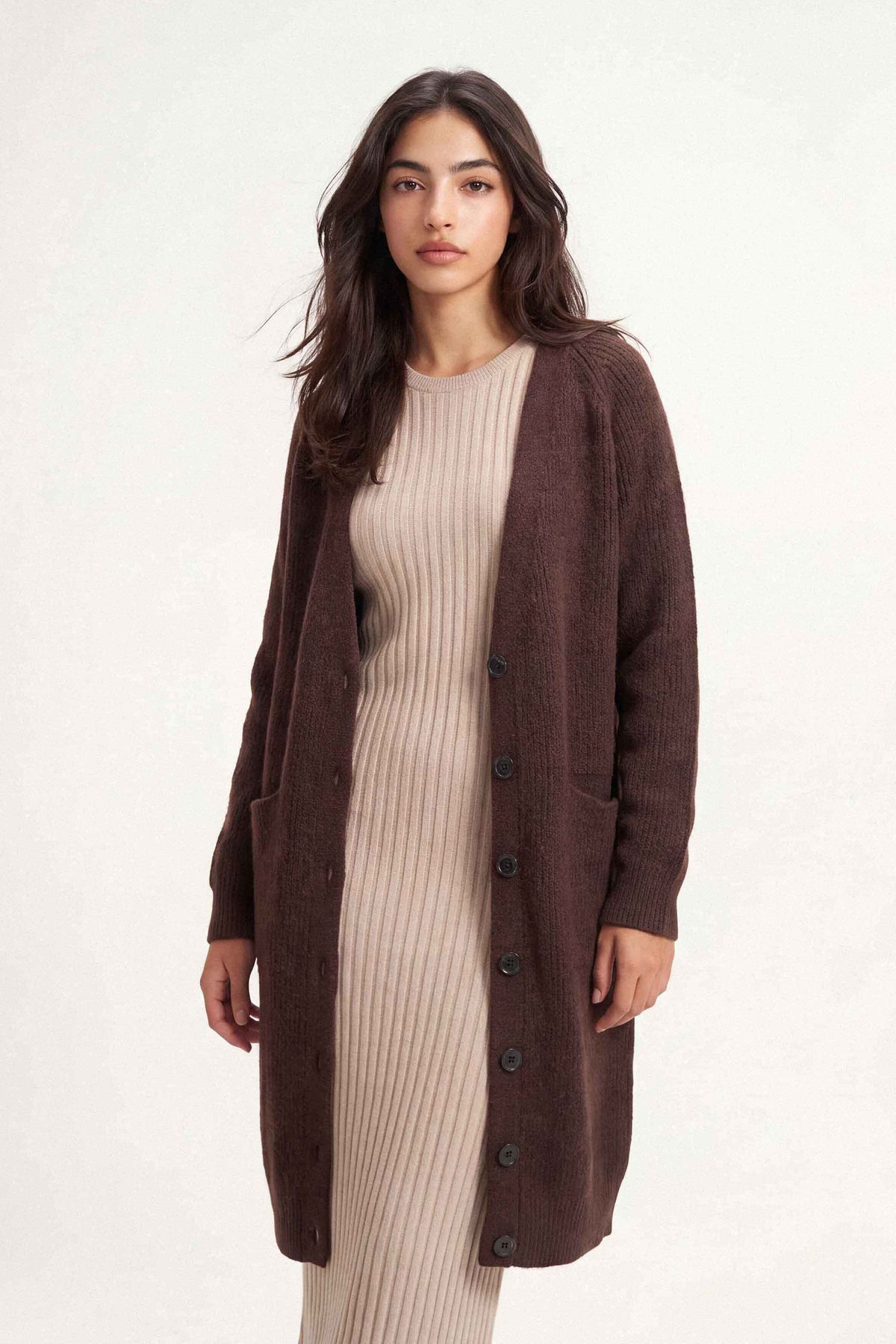 Coffee Long Sweater-1719070117