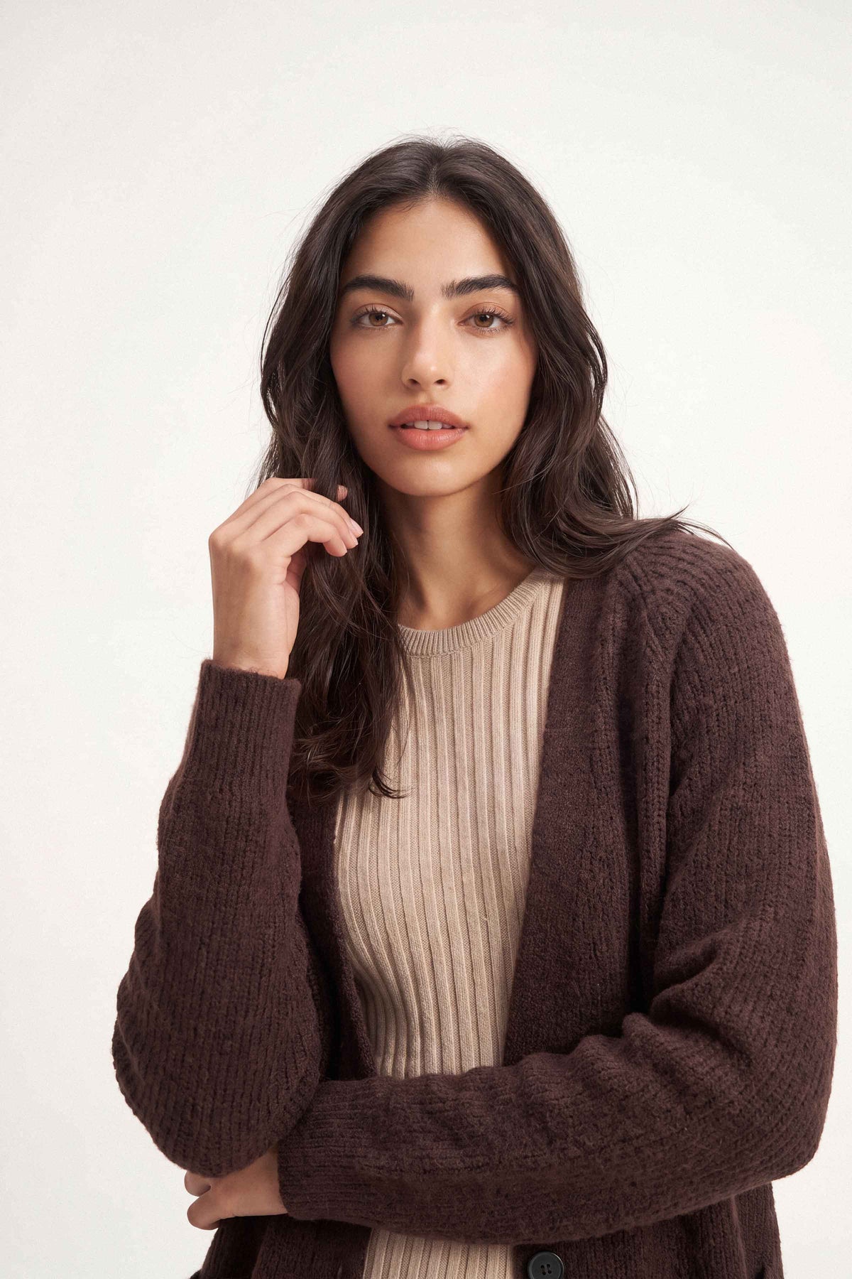 Coffee Long Sweater-1719070117 for Women – Long Sweaters Collection | Nishat | Shop Online