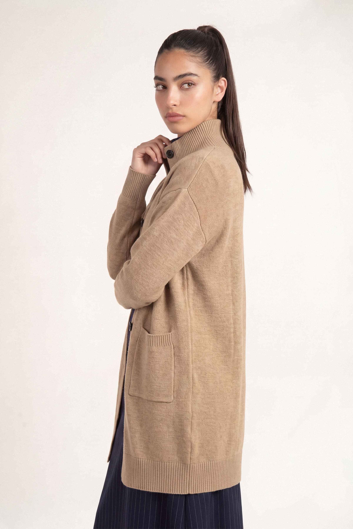Beige Long Sweater-1719100118 for Women – Long Sweaters Collection | Nishat | Shop Online