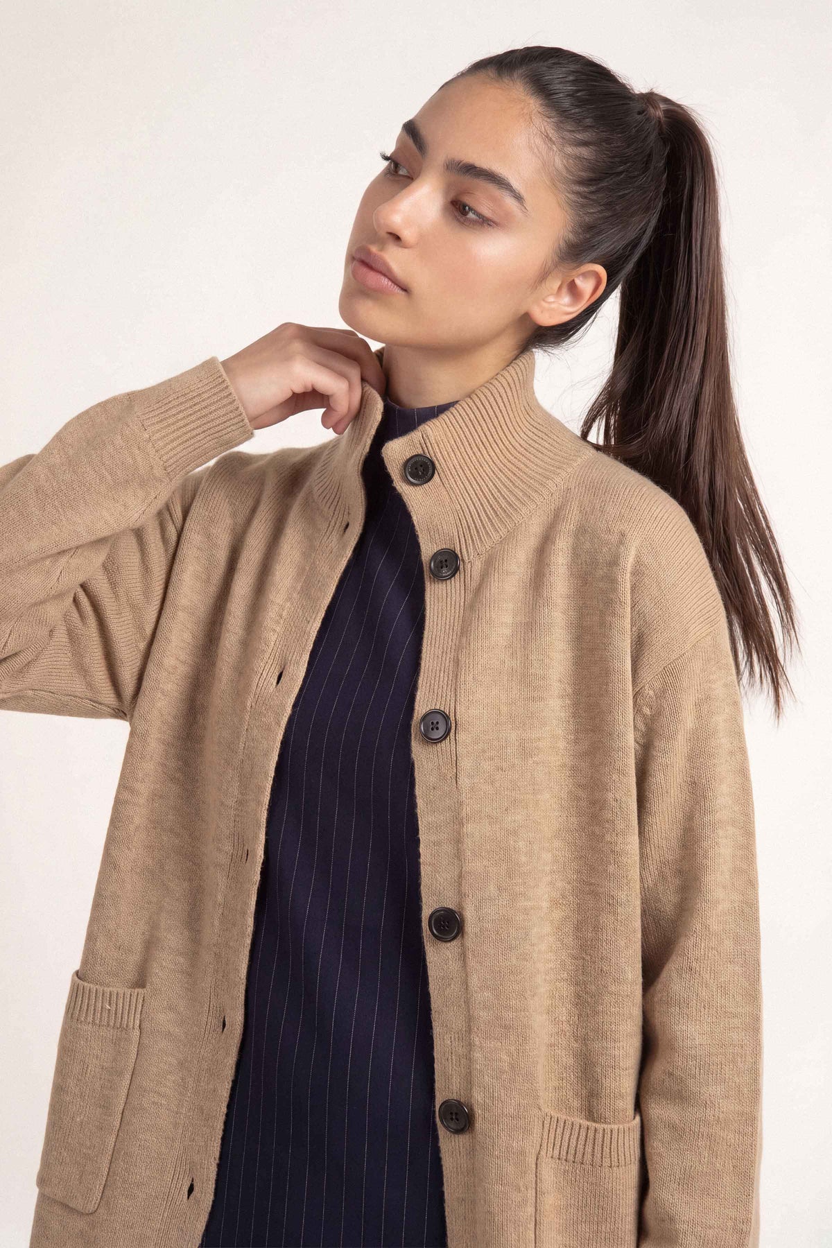 Beige Long Sweater-1719100118 for Women – Long Sweaters Collection | Nishat | Shop Online