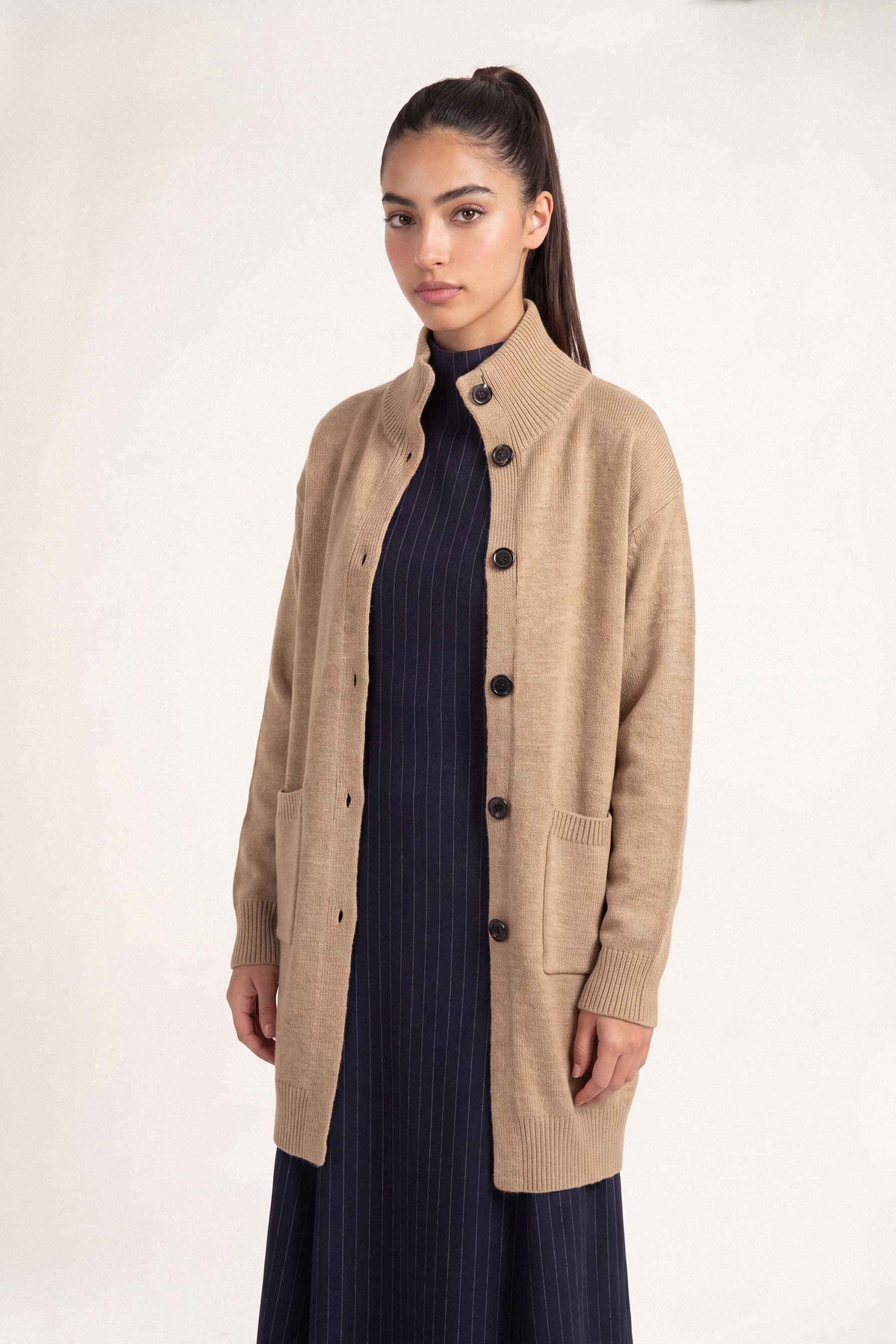 Beige Long Sweater-1719100118 for Women – Long Sweaters Collection | Nishat | Shop Online