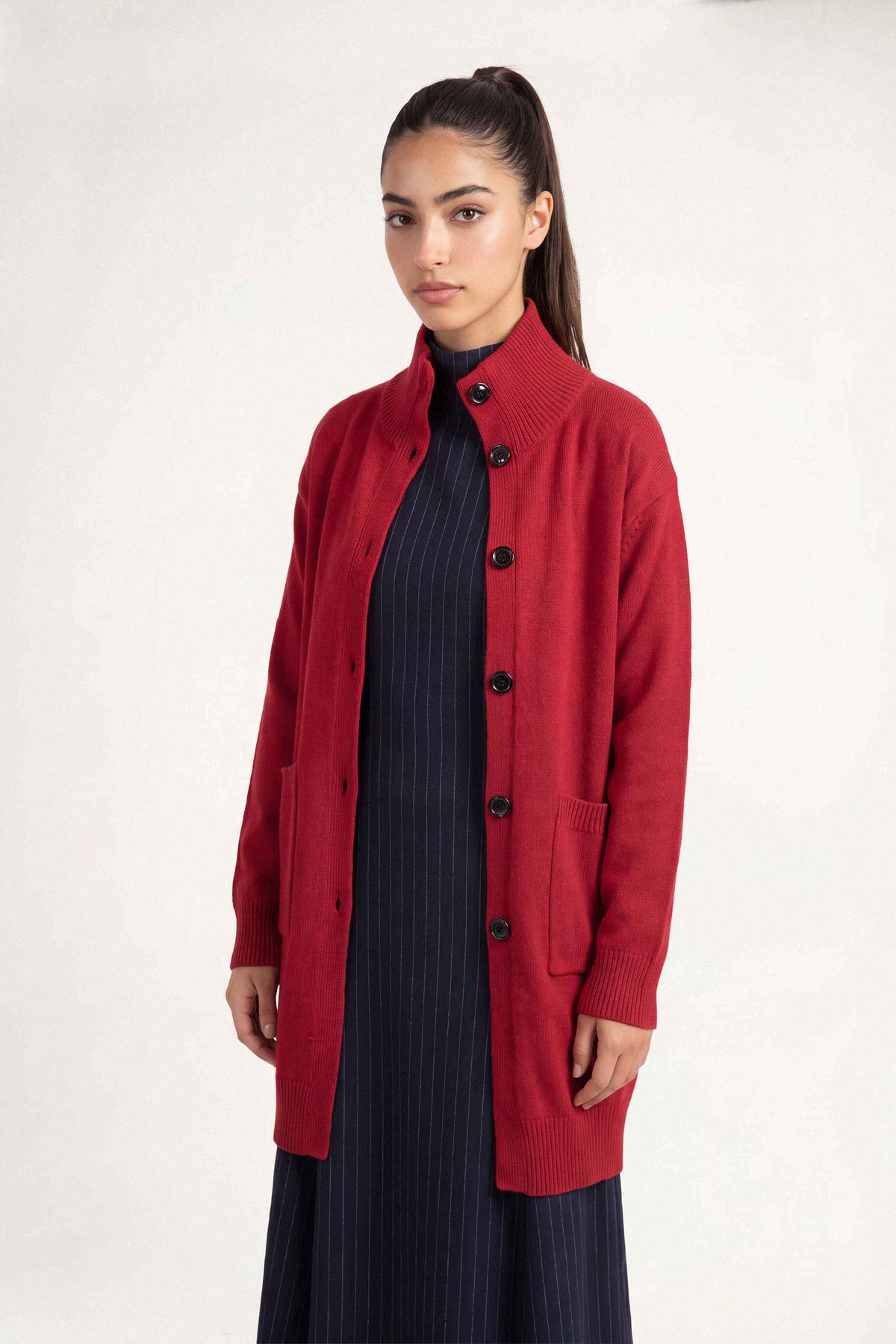 Maroon Long Sweater-1719100122 for Women – Long Sweaters Collection | Nishat | Shop Online