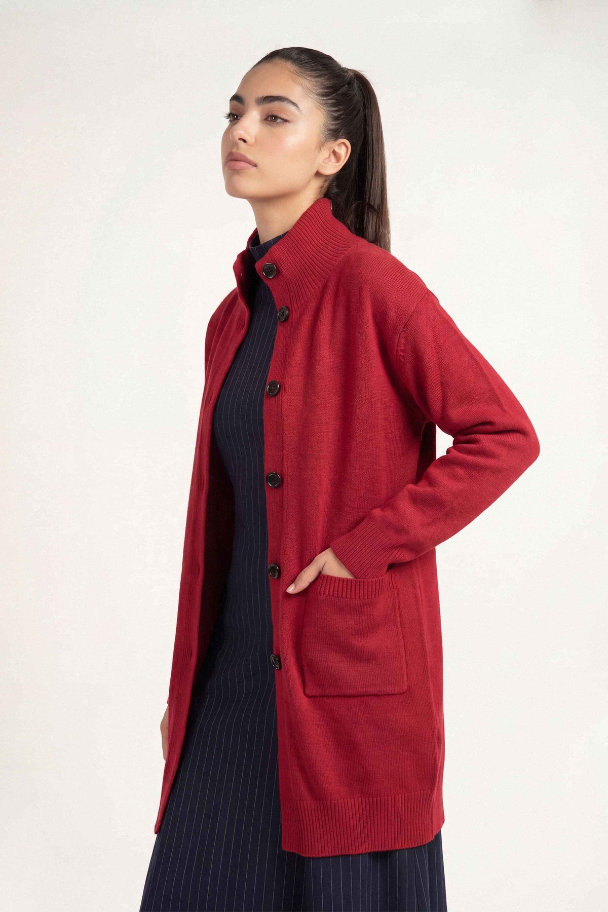 Maroon Long Sweater-1719100122 for Women – Long Sweaters Collection | Nishat | Shop Online
