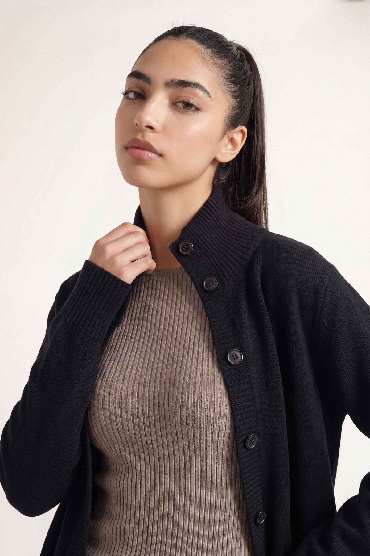 Black Long Sweater-1719110103 for Women – Long Sweaters Collection | Nishat | Shop Online