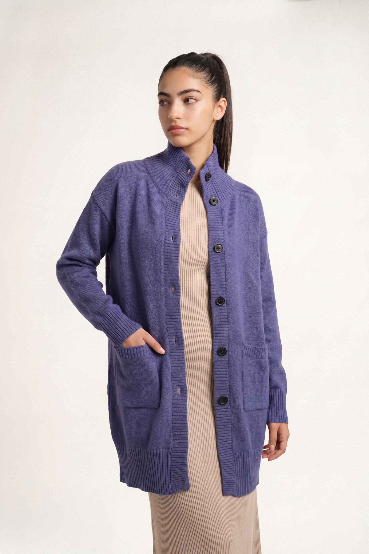 Navy Long Sweater-1719110121 for Women – Long Sweaters Collection | Nishat | Shop Online