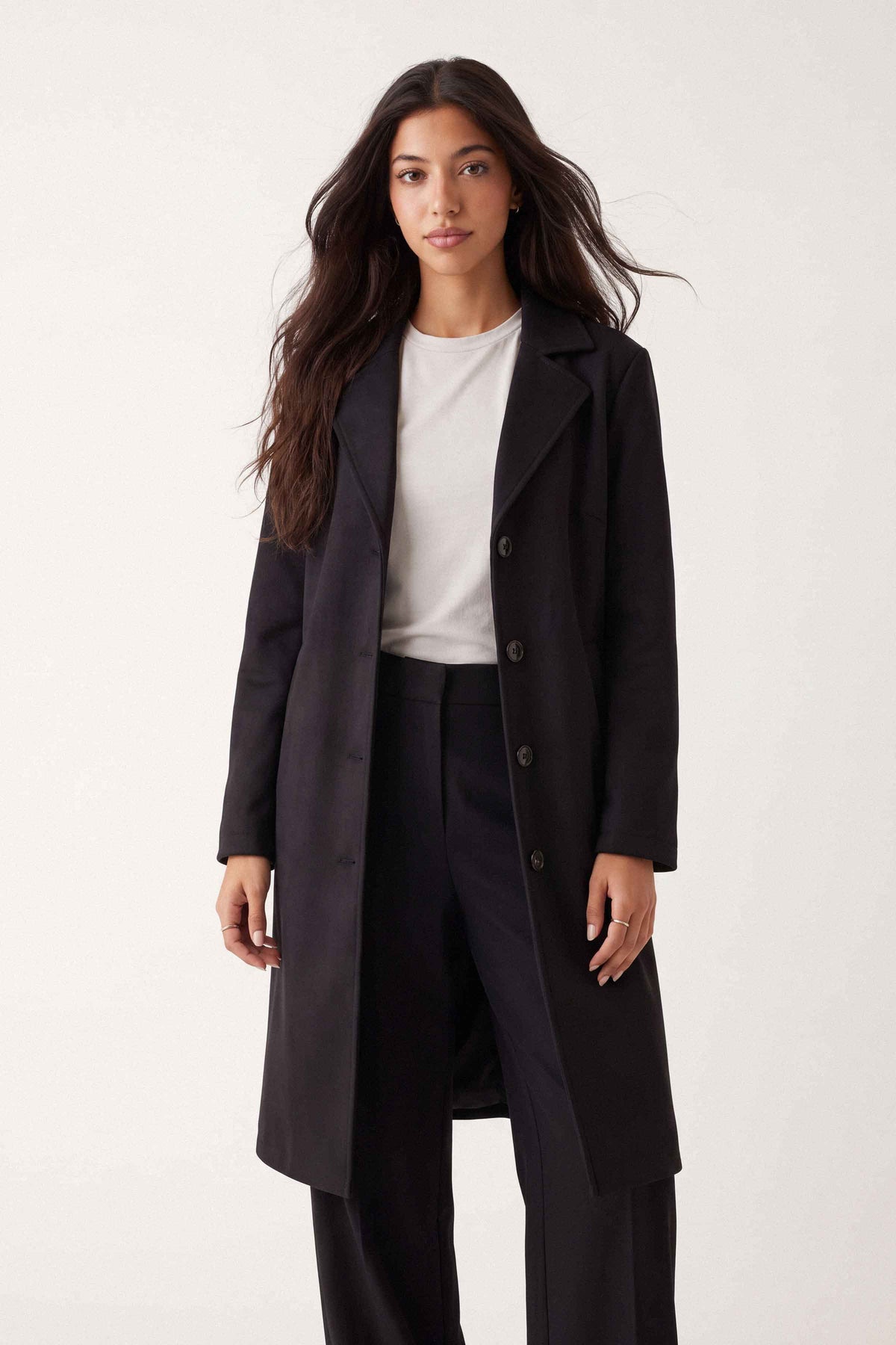Black Long Coat-1719710103 for Women – Long Coat Collection | Nishat | Shop Online
