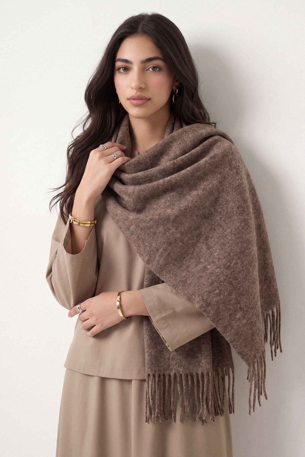Coffee Women Shawl-1720482117 for Women - Shawl Collection | Nishat | Shop Online