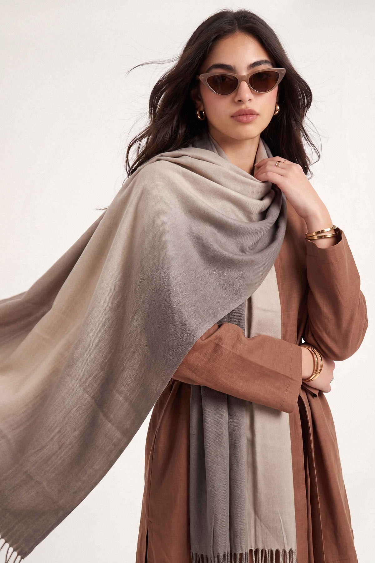 Khaki Women Shawl-1720502130 for Women - Shawl Collection | Nishat | Shop Online