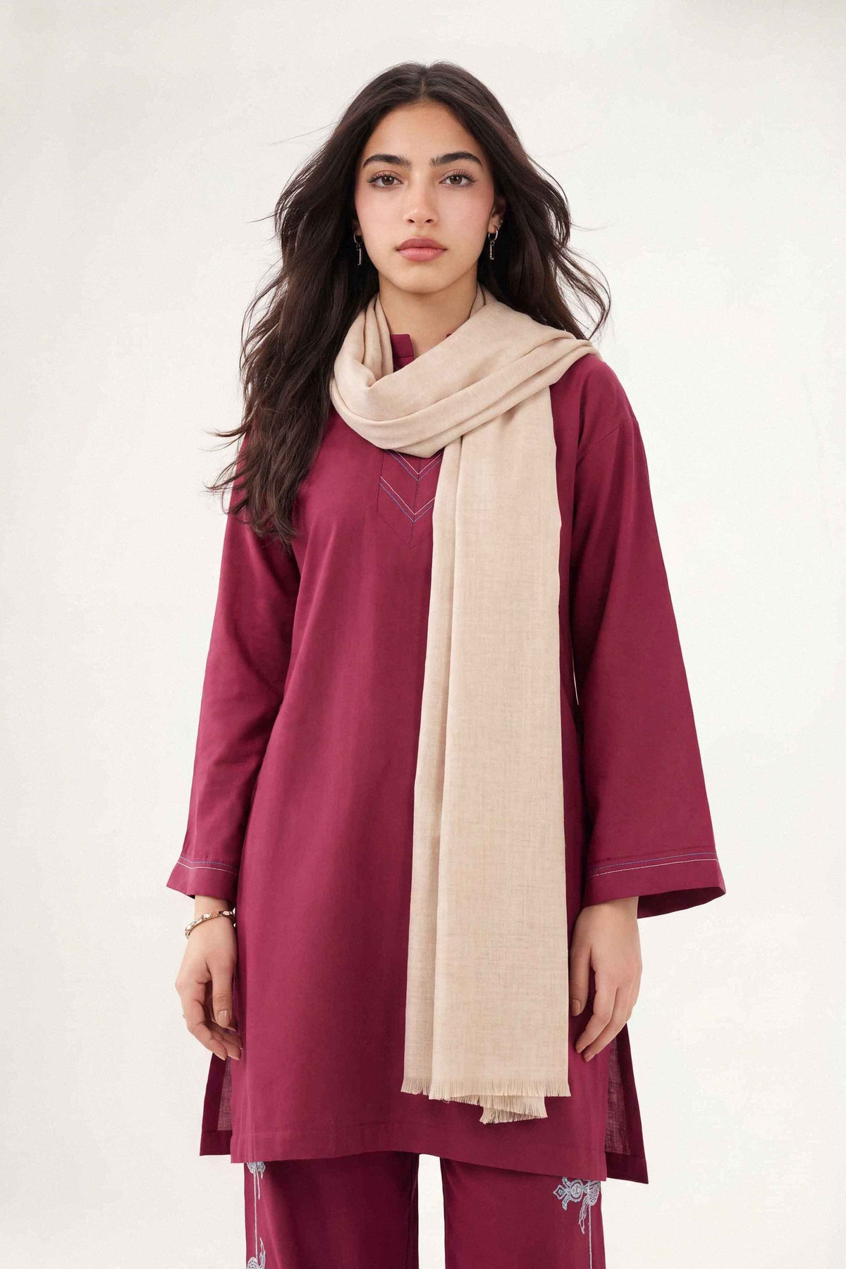Khaki Women Shawl-1720522130 for Women - Shawl Collection | Nishat | Shop Online