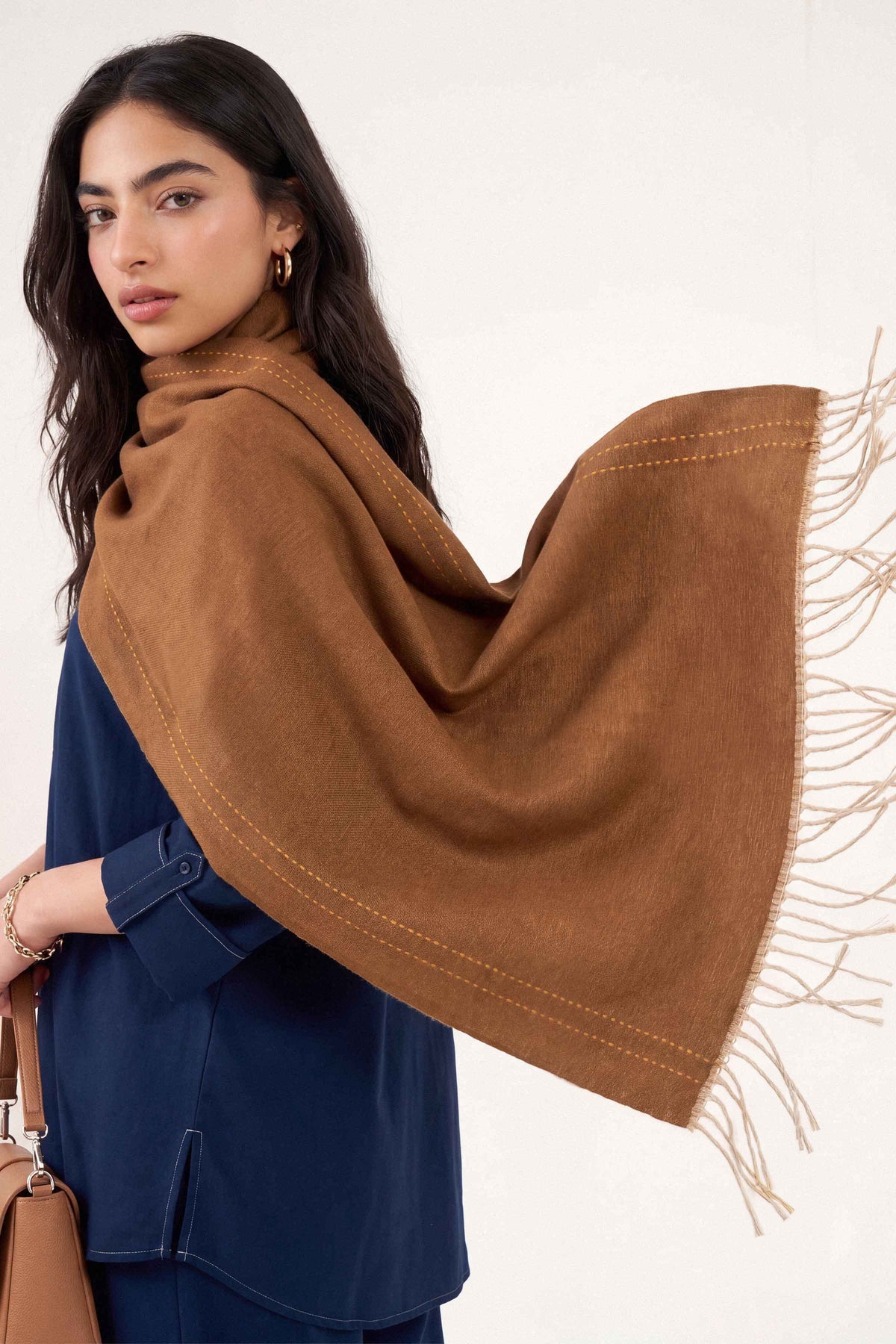 Coffee Women Shawl-1720552117 for Women - Shawl Collection | Nishat | Shop Online