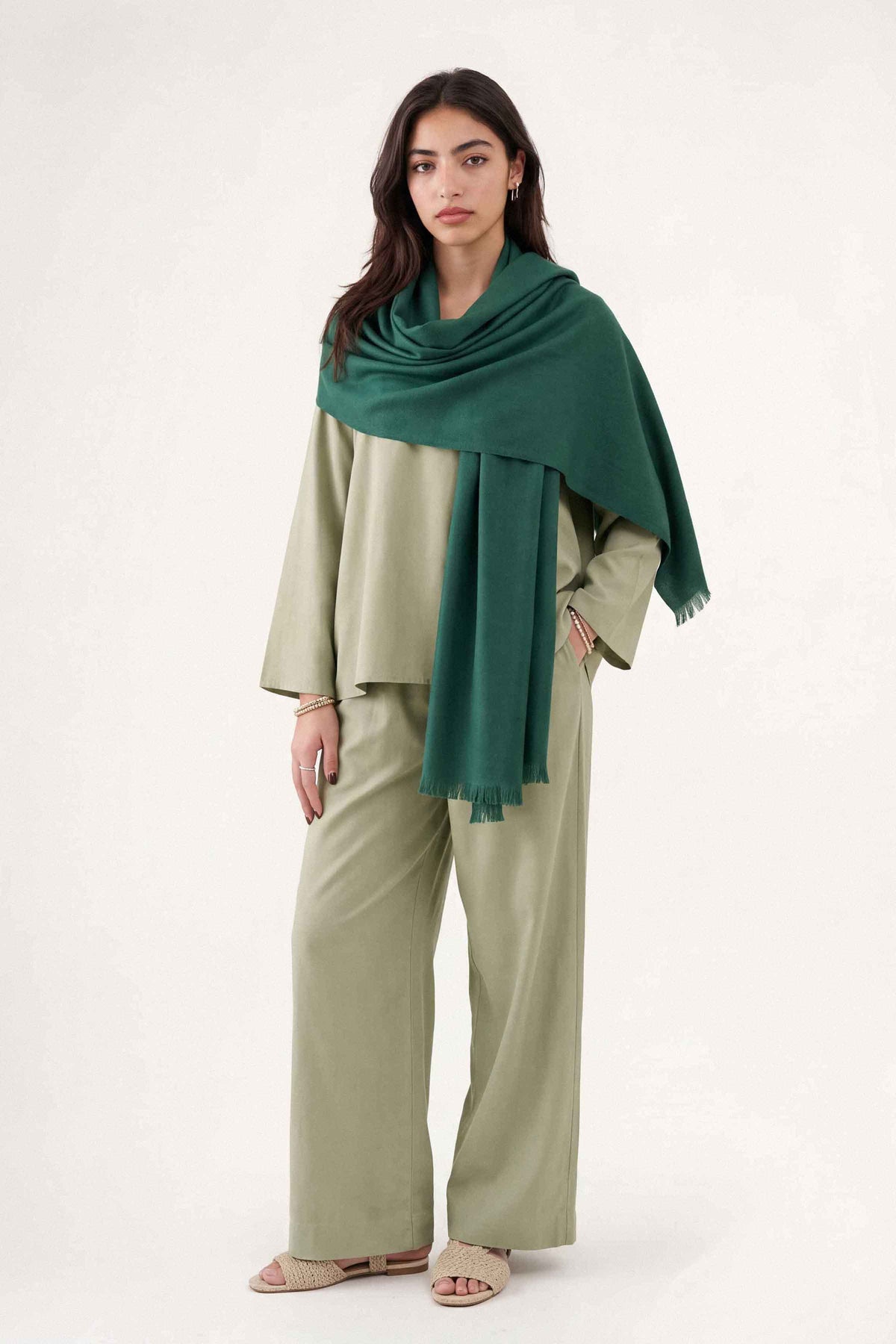 Green Women Shawl-1721112104