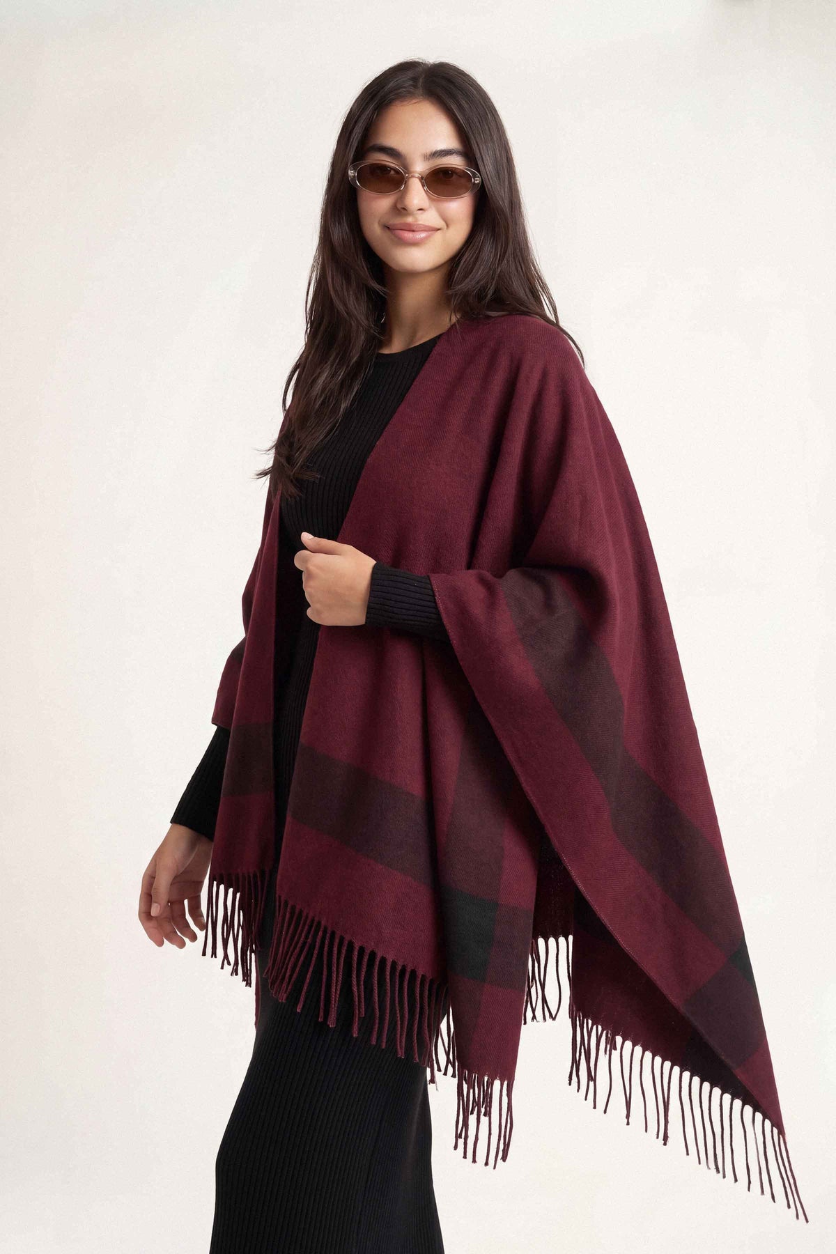 Maroon Cape Shawl-1721252122 for Women - Cape Shawl Collection | Nishat | Shop Online