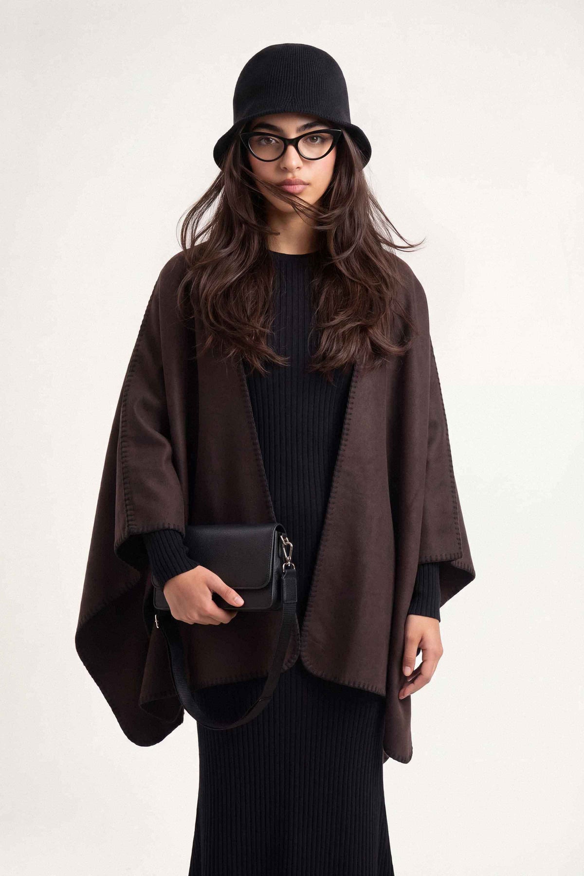 Dark Brown Cape Shawl-1721262113 for Women - Cape Shawl Collection | Nishat | Shop Online