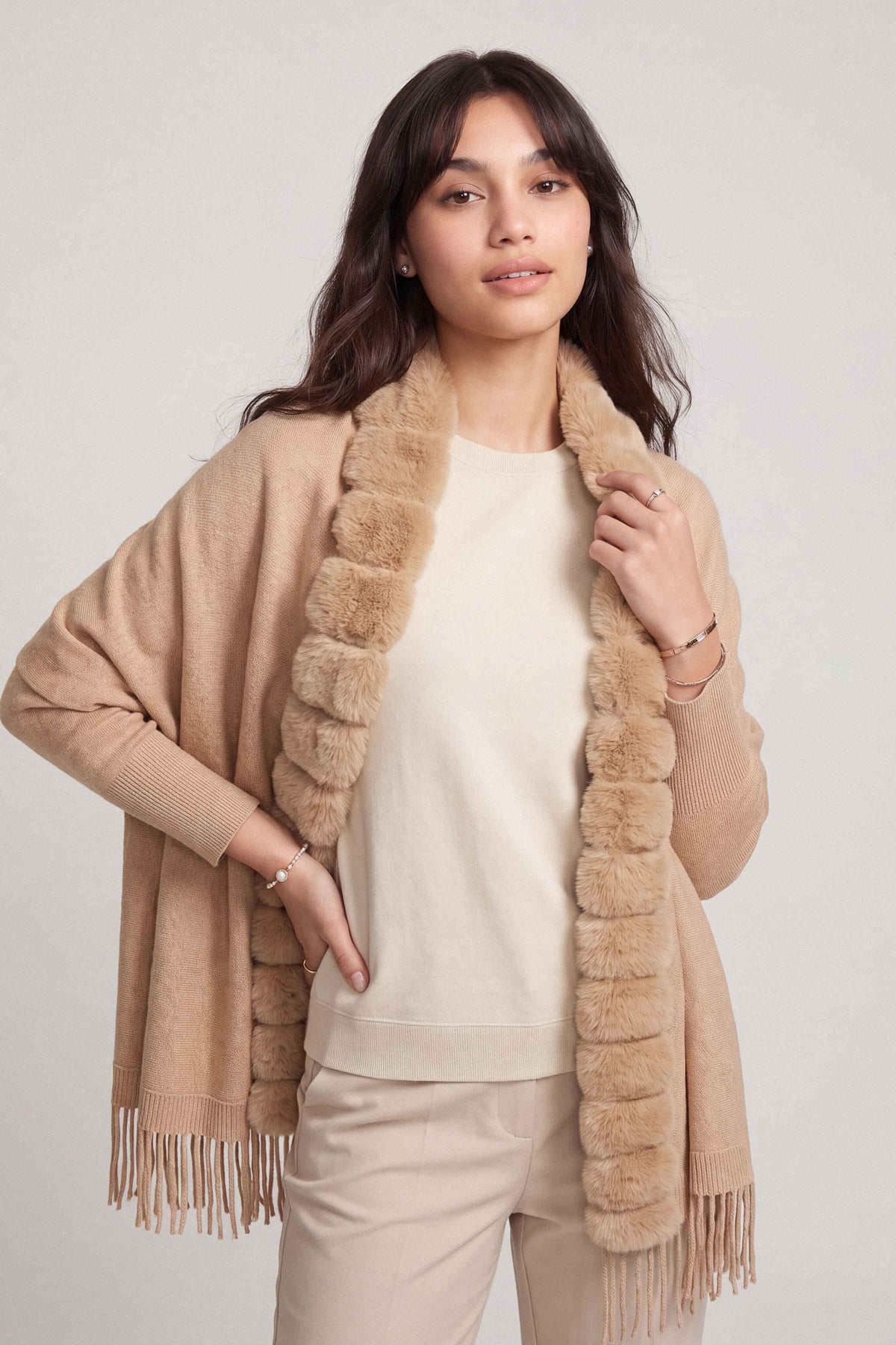 Beige Cape Shawl-1721272118 for Women - Cape Shawl Collection | Nishat | Shop Online