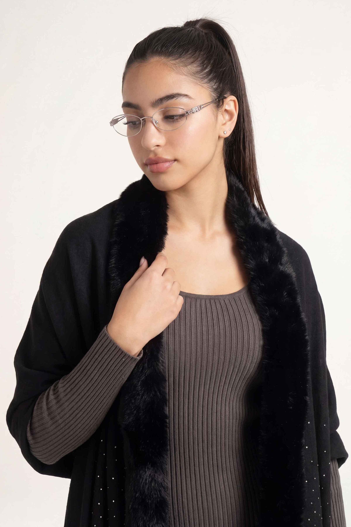Black Cape Shawl-1721302103 for Women - Cape Shawl Collection | Nishat | Shop Online