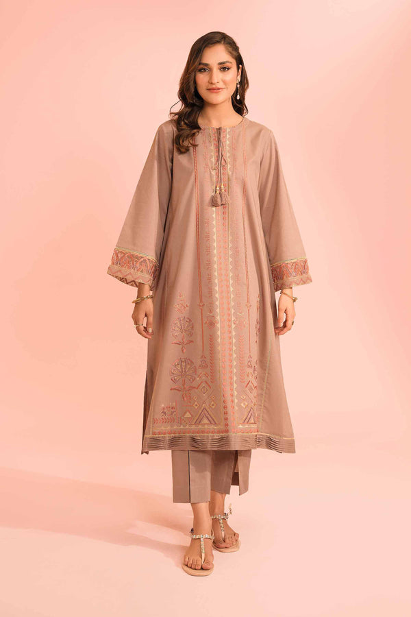 2 Piece - Dyed Embroidered Suit -  42301586