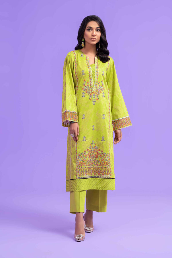 2 Piece - Dyed Gold Embroidered Suit - 42301595