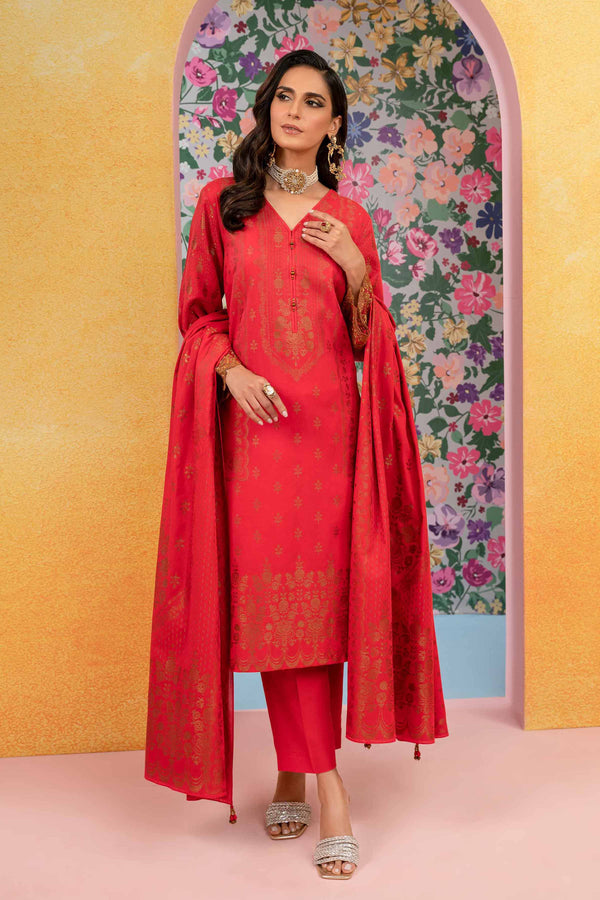 3 Piece - Embroidered Jacquard Suit - 42301777