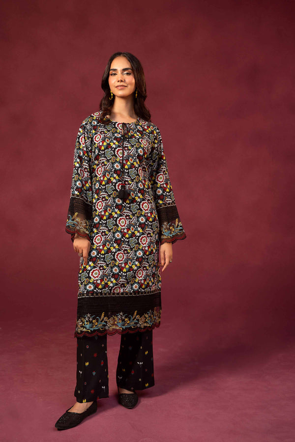 2 Piece - Printed Embroidered Suit - 42303349