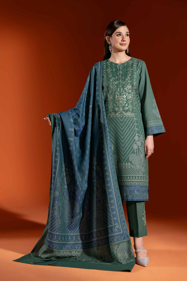 3 Piece - Jacquard Embroidered Suit - 42303459
