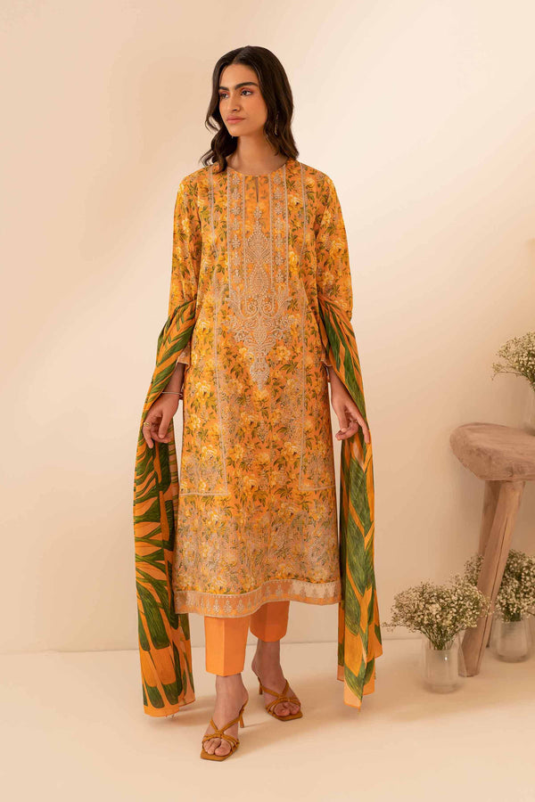 3 Piece - Digital Printed Embroidered Suit - 42401042