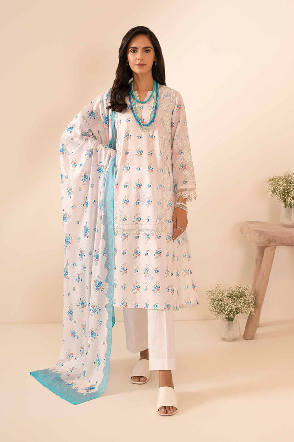 3 Piece - Digital Printed Embroidered Suit - 42401046