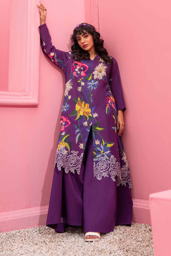2 Piece - Digital Printed Embroidered Suit - 42401104