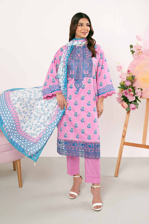 3 Piece - Digital Printed Jacquard Embroidered Suit - 42401178