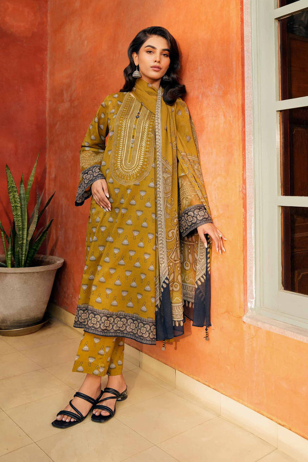 3 Piece - Printed Embroidered Suit - 42401201