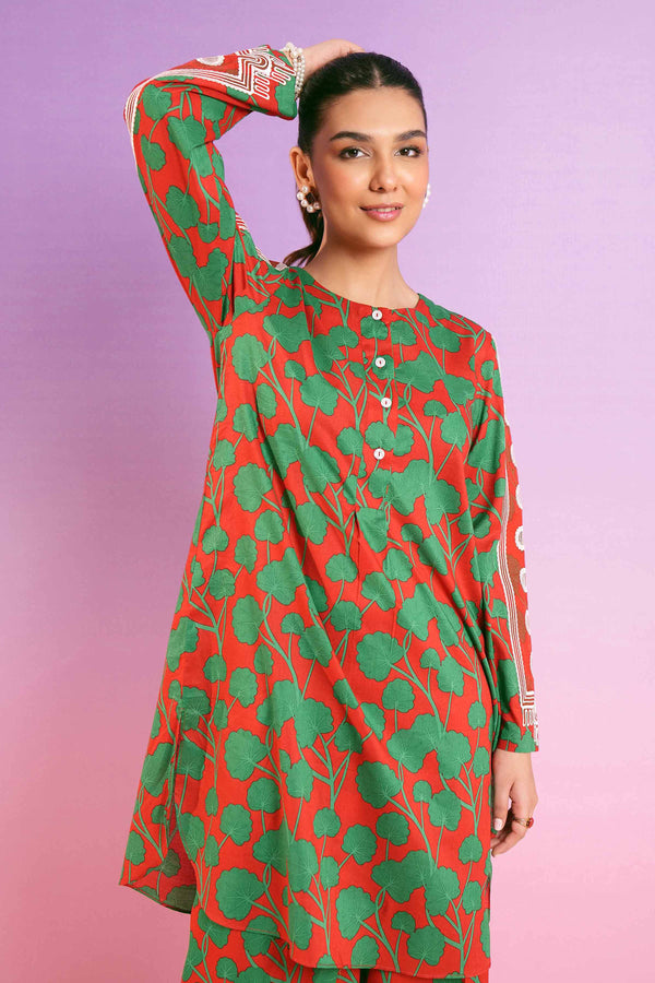 2 Piece - Printed Embroidered Suit - 42401285