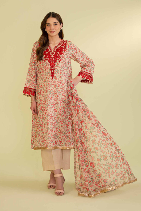 2 Piece - Printed Embroidered Suit - 42401298