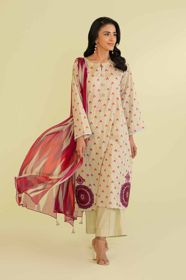 2 Piece - Printed Embroidered Suit - 42401305