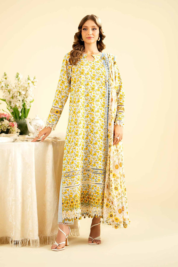 3 Piece - Printed Embroidered Suit - 42401331