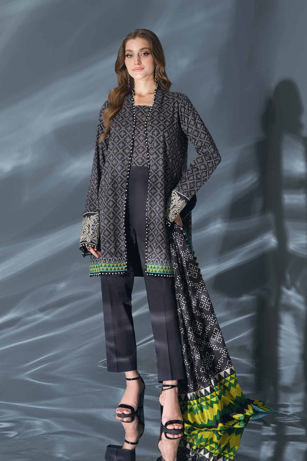 3 Piece - Printed Embroidered Suit - 42401358
