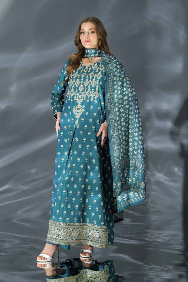 3 Piece - Printed Embroidered Suit - 42401360
