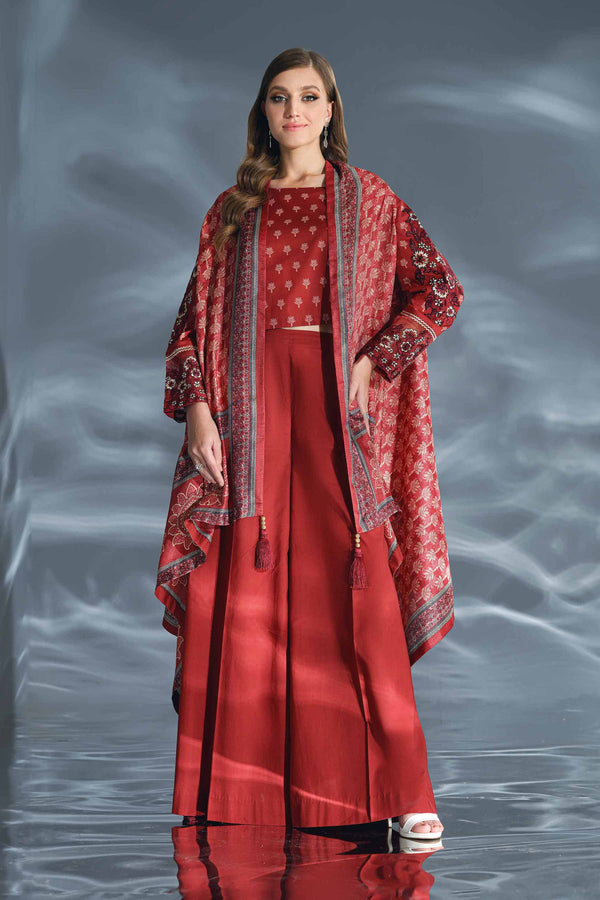 3 Piece - Printed Embroidered Suit - 42401362