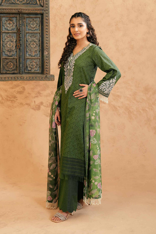 3 Piece - Printed Embroidered Suit - 42401421