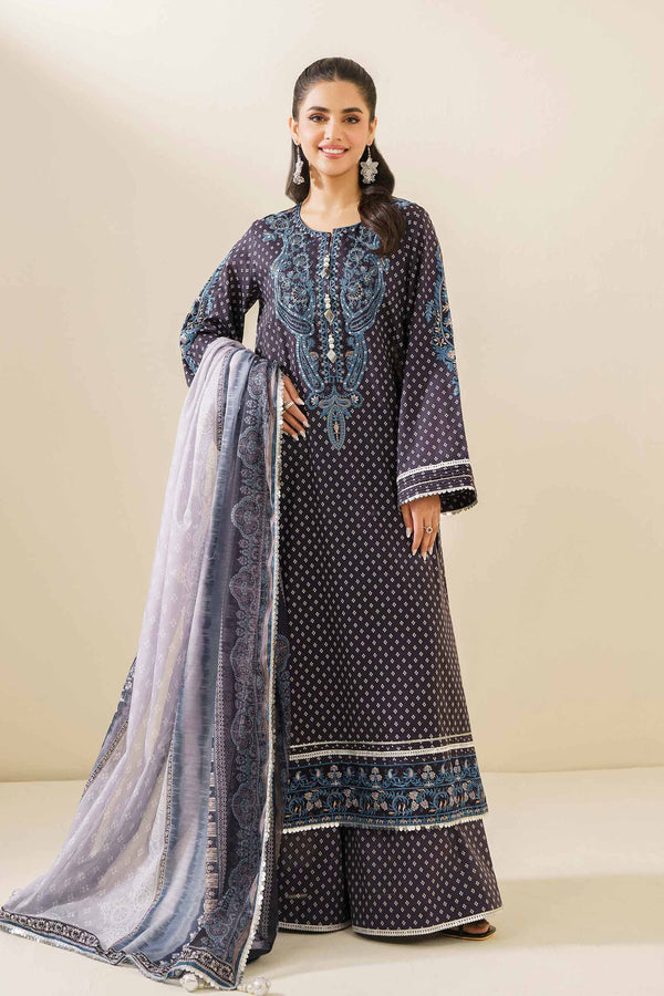 3 Piece - Printed Embroidered Suit - 42401702