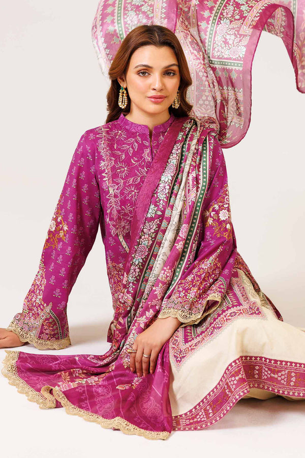 3 Piece - Digital Printed Embroidered Suit - 42401783