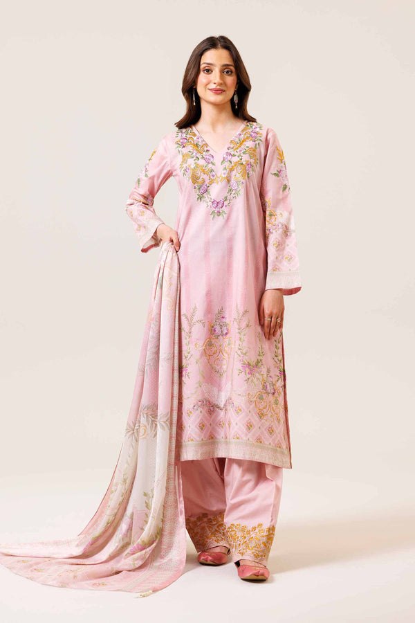 3 Piece - Digital Printed Embroidered Suit - 42401786