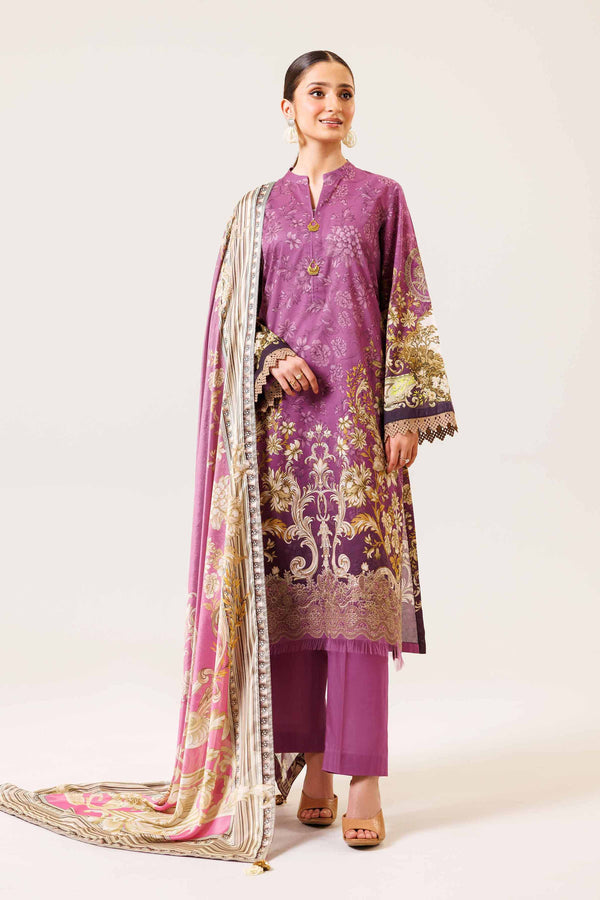 3 Piece - Digital Printed Embroidered Suit - 42401788