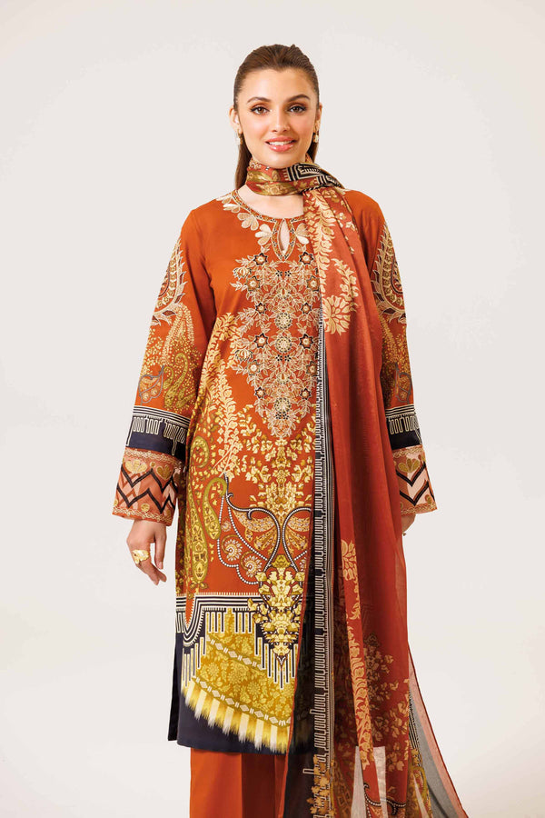 3 Piece - Digital Printed Embroidered Suit - 42401789