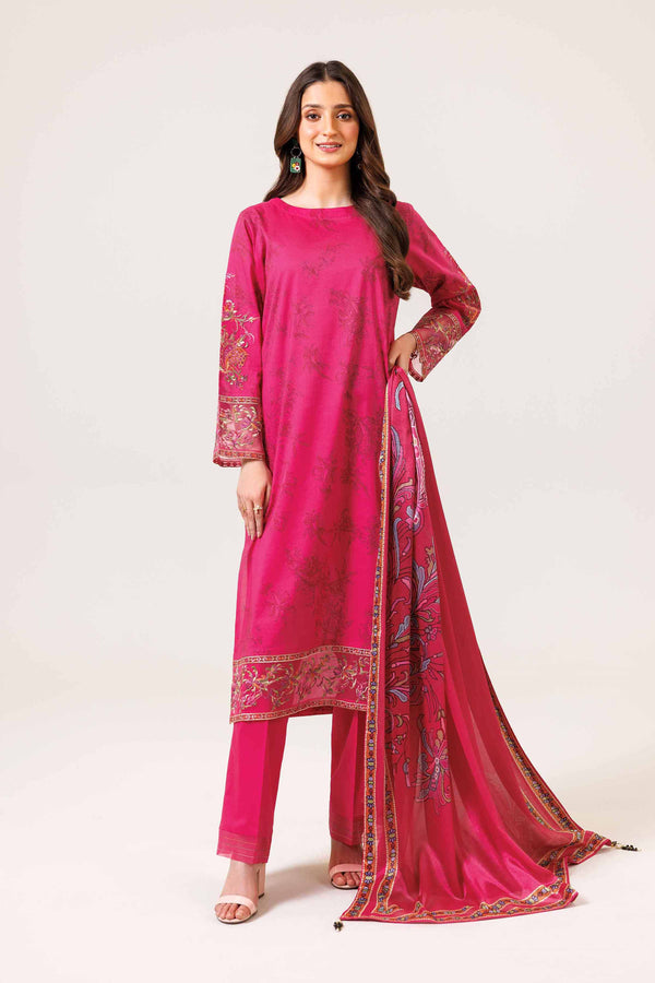 3 Piece - Digital Printed Embroidered Suit - 42401792