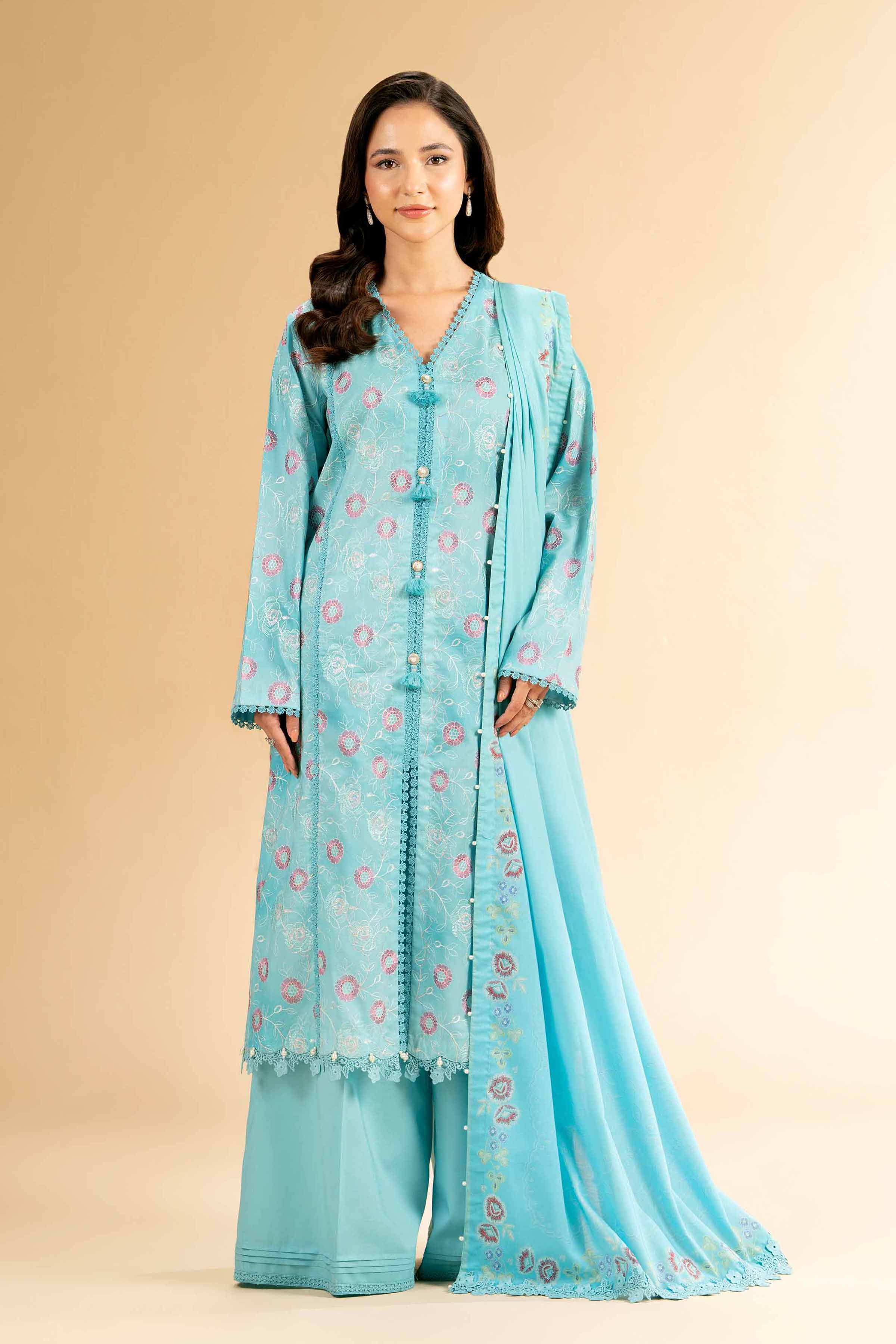 3 Piece - Printed Embroidered Suit - 42401818-1 for Women - Unstitched Collection | Nishat | Shop Online