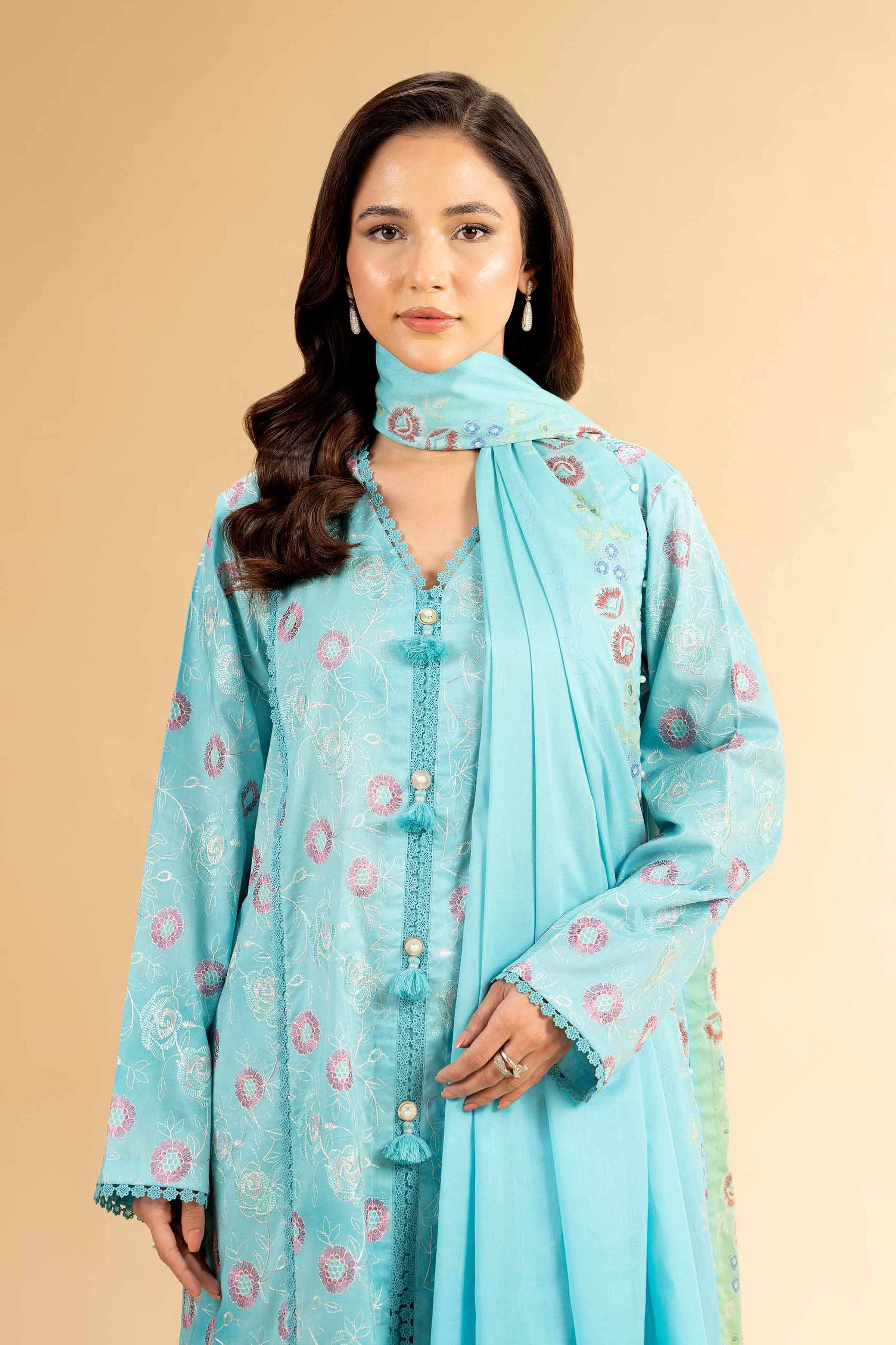 3 Piece - Printed Embroidered Suit - 42401818-1 for Women - Unstitched Collection | Nishat | Shop Online